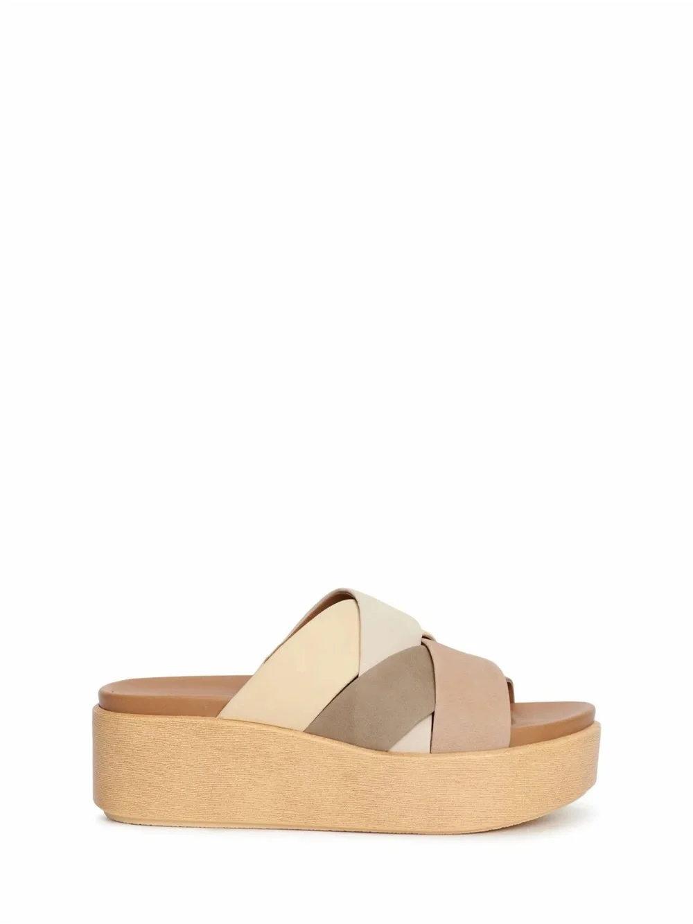 Lucky Brand Dikona Wedge Neutral Multi-Panel Platform Slide